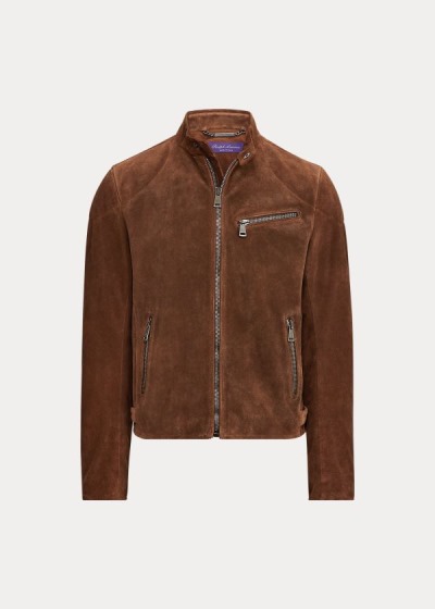 Men's Ralph Lauren Randall Suede Biker Jackets | 078491YLZ